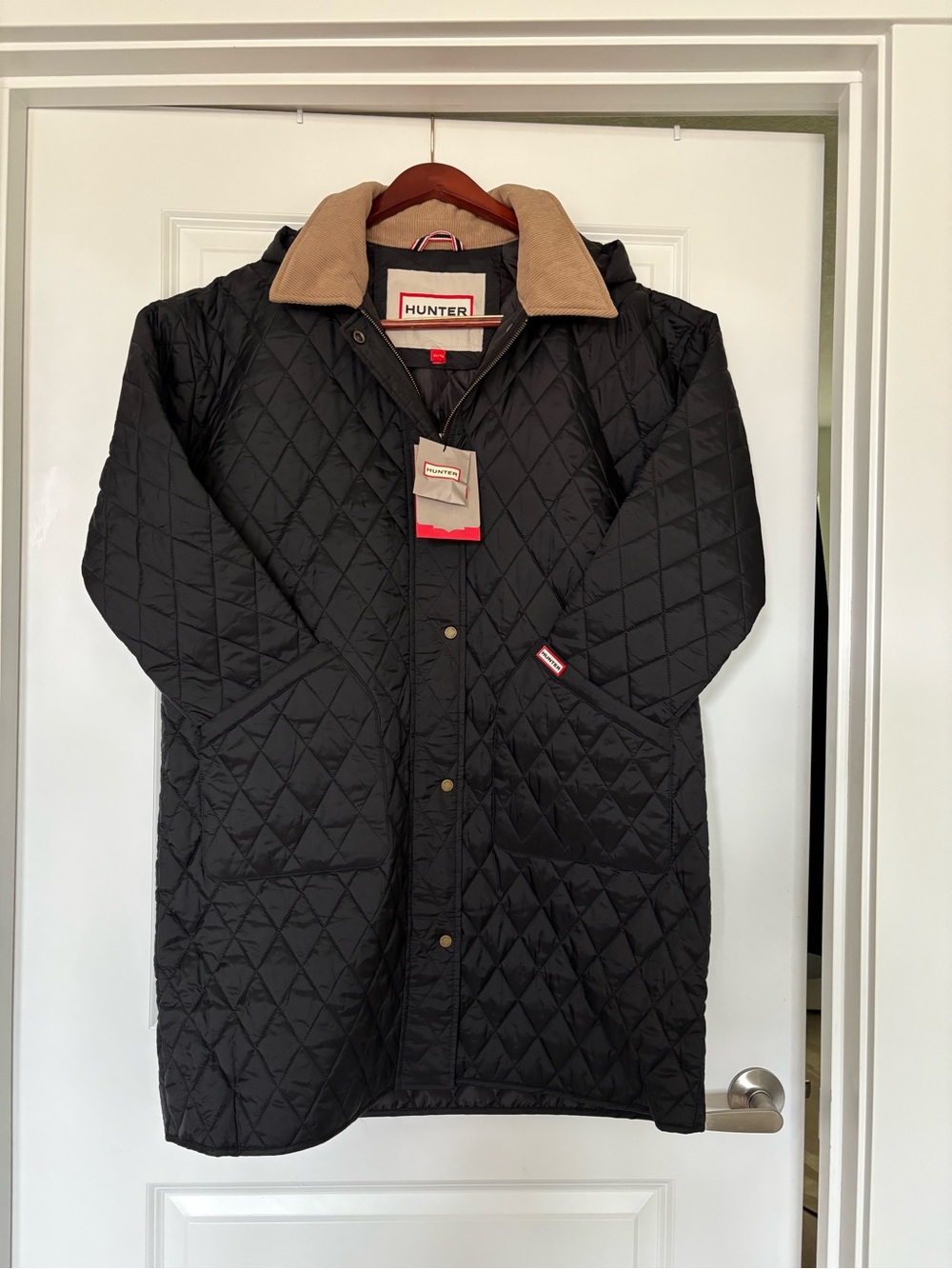 NWT Hunter Rachel Diamond Quilted Barn Jacket Black XL